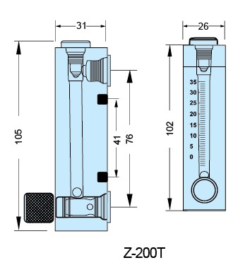 Z-200T 2-20L/H 0.1-1LPM 4-40L/H 1-10LPM 5-50L/H 面板式流量计